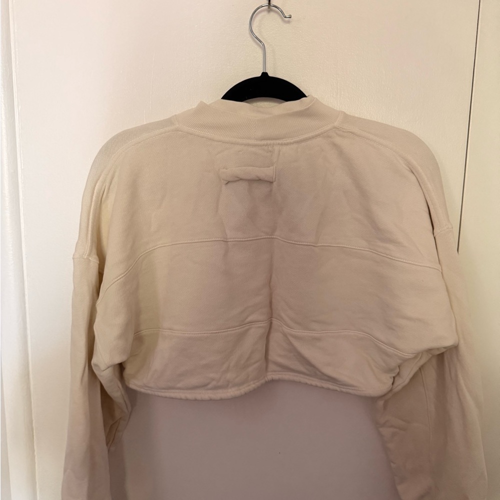 JOAH BROWN DRAWCORD CROP CREW SWEATSHIRT - Picture 4 of 4